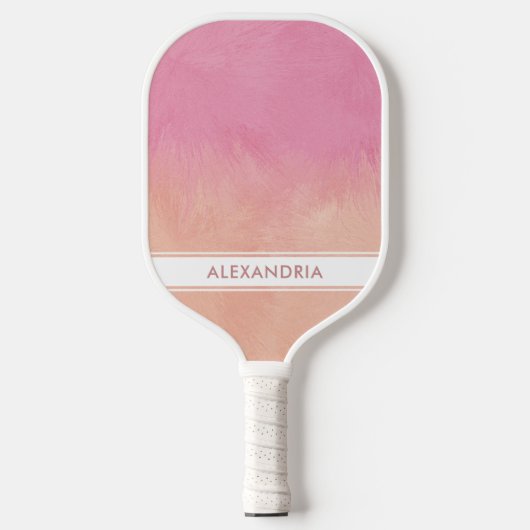 Roze Blush Peach Stijlvol Dromerig Abstract Chique Pickleball Paddle (Voorkant)
