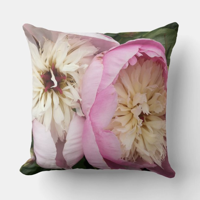 Roze blush Peonies Pillow Kussen (Voorkant)