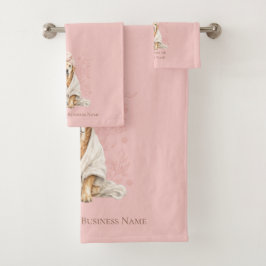 Roze Blush Persoonlijke Hondenverzorger Spa Handdo Bad Handdoek