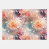 Roze Blush Perzik Oranje Bloem Inpakpapier Vel (Voorkant)