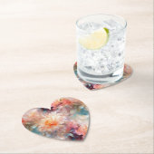 Roze Blush Perzik Oranje Bloem Kartonnen Onderzetters (Insitu)