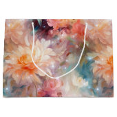 Roze Blush Perzik Oranje Bloemig  Groot Cadeauzakje (Voorkant)