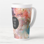 Roze Blush Perzik Oranje Bloemig Latte Mok (Rechterhoek)