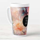 Roze Blush Perzik Oranje Bloemig Latte Mok (Linkerhoek)