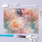 Roze Blush Perzik Oranje Bloemig  Tissuepapier (Craft)