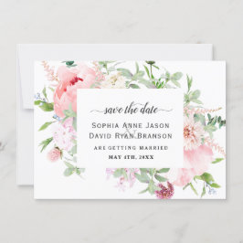Roze Blush Pioenrozen Bloei Huwelijk Calligrafie Save The Date