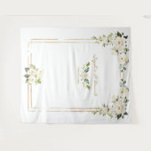 Roze Blush Pioenrozen Gouden Bloei Fotohokje Trouw Wandkleed (Voorkant (horizontaal))