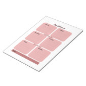 Roze Blush Planner Schema Wekelijks Notitieblok (Schuin)