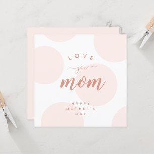 Roze Blush Polka Dot houdt van je mama Simple Flat