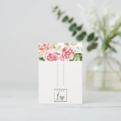Roze Blush Pony Floral Logo Hairclip display Visitekaartje (Staand voorkant)