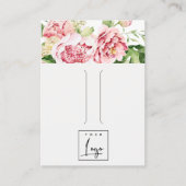 Roze Blush Pony Floral Logo Hairclip display Visitekaartje (Voorkant)