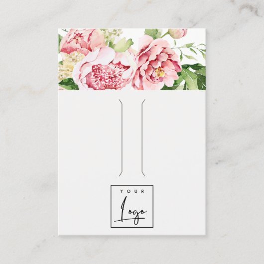 Roze Blush Pony Floral Logo Hairclip display Visitekaartje (Voorkant)