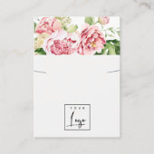 Roze Blush Pony Floral Logo Ketting Display Visitekaartje (Voorkant)