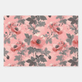 Roze, blush poppy bloem patroon inpakpapier vel (Voorkant)