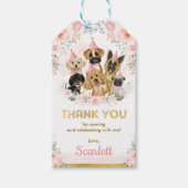 Roze Blush puppy Dogs Girl Baby shower Favors Cadeaulabel (Voorkant)