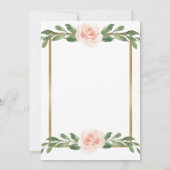 Roze Blush Romantic Floral Elegant Script Gold Save The Date (Achterkant)