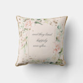 Roze Blush Romantic Floral Wedding Invitation Kussen (Achterkant)