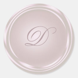 Roze Blush Ronde Monogram Ronde Sticker