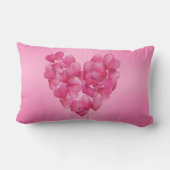 Roze blush roos bloemblaadje hart lumbaal kussen (Achterkant)