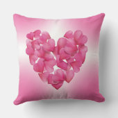 Roze blush roos bloemblaadje hartkussen kussen (Achterkant)