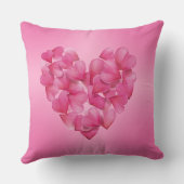Roze blush roos bloemblaadje hartkussen kussen (Achterkant)