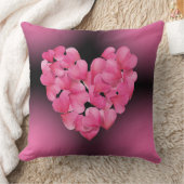 Roze blush roos bloemblaadje hartkussen kussen (Deken)