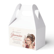 Roze Blush Roos Elegante Quinceañera Favor