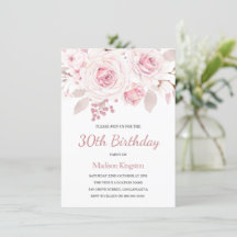 Roze Blush Roos Elegante Vrouw 30e Verjaardagsfees