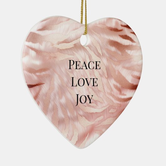  Roze Blush Roos Glam Zebra Animal Print Keramisch Ornament (Rechts)