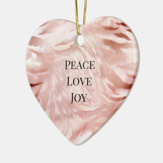  Roze Blush Roos Glam Zebra Animal Print Keramisch Ornament (Links)