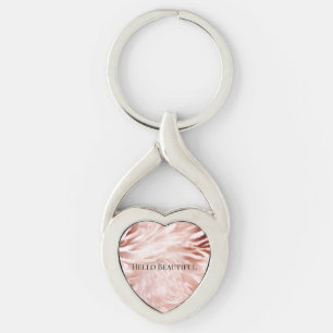 Roze Blush Roos Glam Zebra Animal Print Sleutelhanger