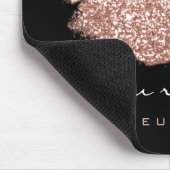 Roze Blush Roos Glitter Name Makeup Lips Kiss Muismat (Hoek)