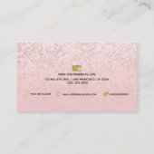 Roze Blush Roos Gold Glitter Marble Glam Beauty Visitekaartje (Achterkant)