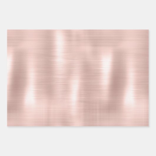 Roze Blush Roos Gouden Girly Glam Verjaardag Inpakpapier Vel (Voorkant 3)