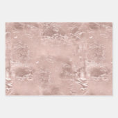 Roze Blush Roos Gouden Girly Glam Verjaardag Inpakpapier Vel (Voorkant)