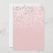 Roze Blush Roos Gouden Glitter Marmeren Glam Sweet Kaart (Achterkant)