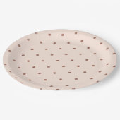 Roze Blush Roos Gouden Glitter Polka Dot Pattern Papieren Bordje (Gekanteld)