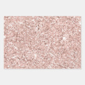Roze Blush Roos Gouden Glitzy Glitter Glam Verjaar Inpakpapier Vel (Voorkant 2)