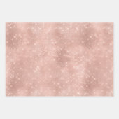 Roze Blush Roos Gouden Glitzy Glitter Glam Verjaar Inpakpapier Vel (Voorkant)