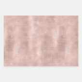 Roze Blush Roos Gouden Sparkle Glam Verjaardag Inpakpapier Vel (Voorkant)