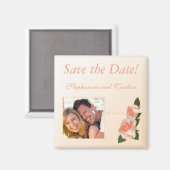 Roze Blush Roos Huwelijksaankondigingsmagneet Magneet (Voorkant / Achterkant)