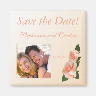 Roze Blush Roos Huwelijksaankondigingsmagneet Magneet