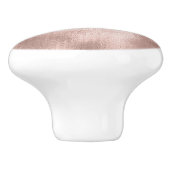 Roze Blush Roos Keramische Knop (Zijkant)