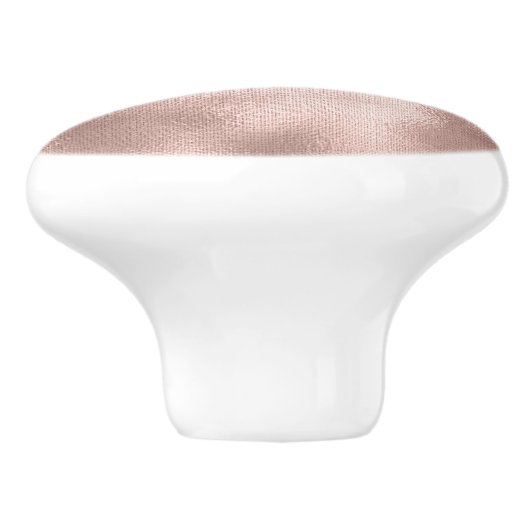 Roze Blush Roos Keramische Knop (Zijkant)