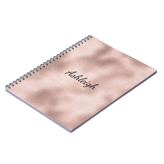 Roze Blush Roos Notitieboek (Linkerzijde)