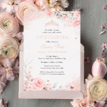 Roze Blush Roos Vlinder Zilver Quinceanera