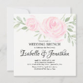 Roze blush Roos Wedding Brunch-uitnodigingen Kaart (Voorkant)