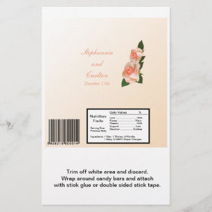 Roze Blush Roos Wedding Large Hershey's Wrapper Flyer