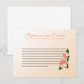 Roze Blush Roos Wedding Writable Advice Kaart (Voorkant / Achterkant)
