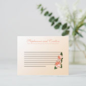 Roze Blush Roos Wedding Writable Advice Kaart (Staand voorkant)